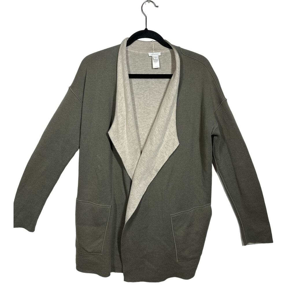 J. Jill Reversible Open Cardigan Sweater Drape Style Size XS Oversized Casual
